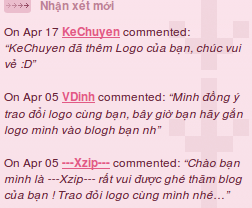 Comment mới nhất cho blogspot