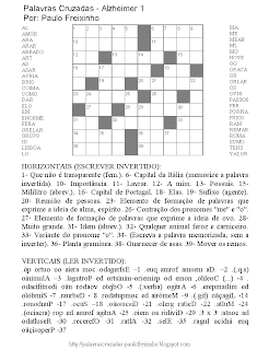 As Palavras Cruzadas são indicadas para exercitar a mente