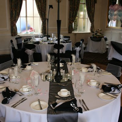 black and white wedding decorations. A lack and white wedding