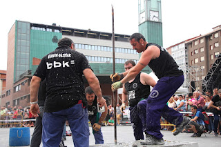 campeonato de barreradores en las fiestas de Barakaldo