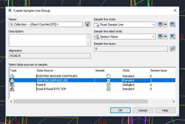 Create a sample line group in Autodesk Civil 3D