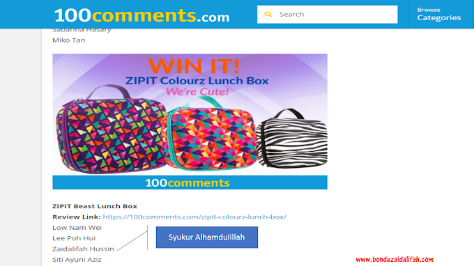 BONDE MENANG ZIPIT COLOURZ LUNCH BOX