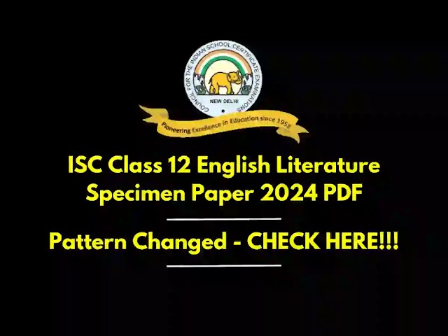 ISC Class 12 English Literature SOLVED Specimen Paper 2024 PDF