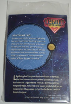 back of McDonald's Lightning Lad trading card