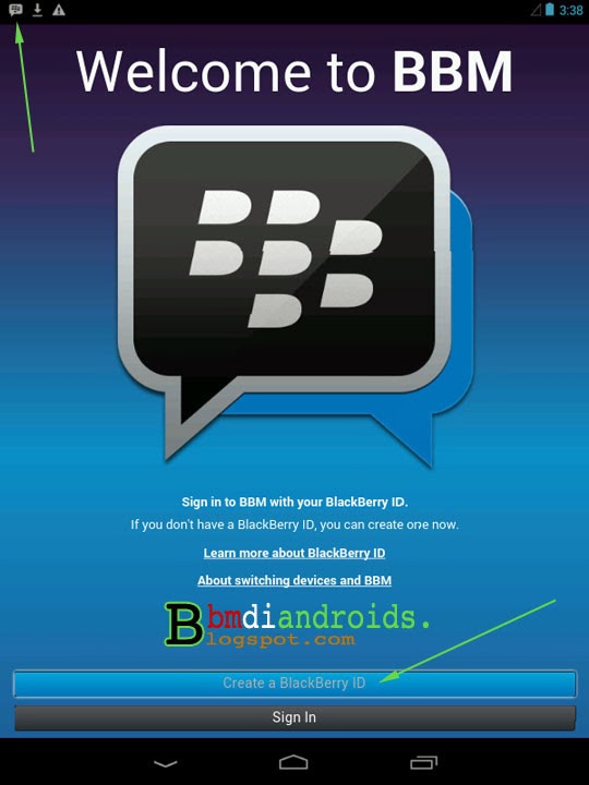 cara membuat akun BBM di Android part Create BlackBerry ID