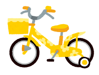 子供用の自転車のイラスト「黄色」