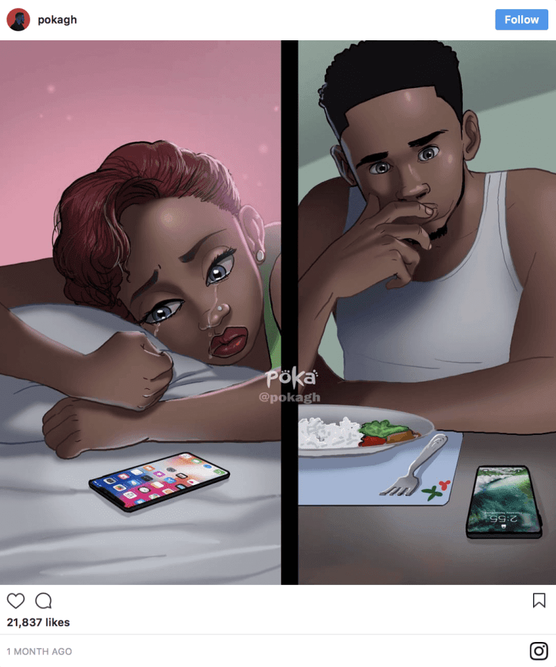 12 Beautiful Illustrations By Ghanaian Artist That Portray The Ups And Downs Of A Relationship - All relationships have their ups and downs.