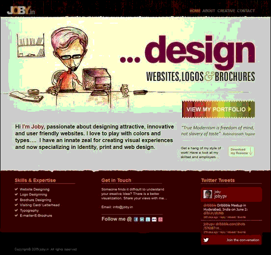 Joby - Website design using drawings and illustration