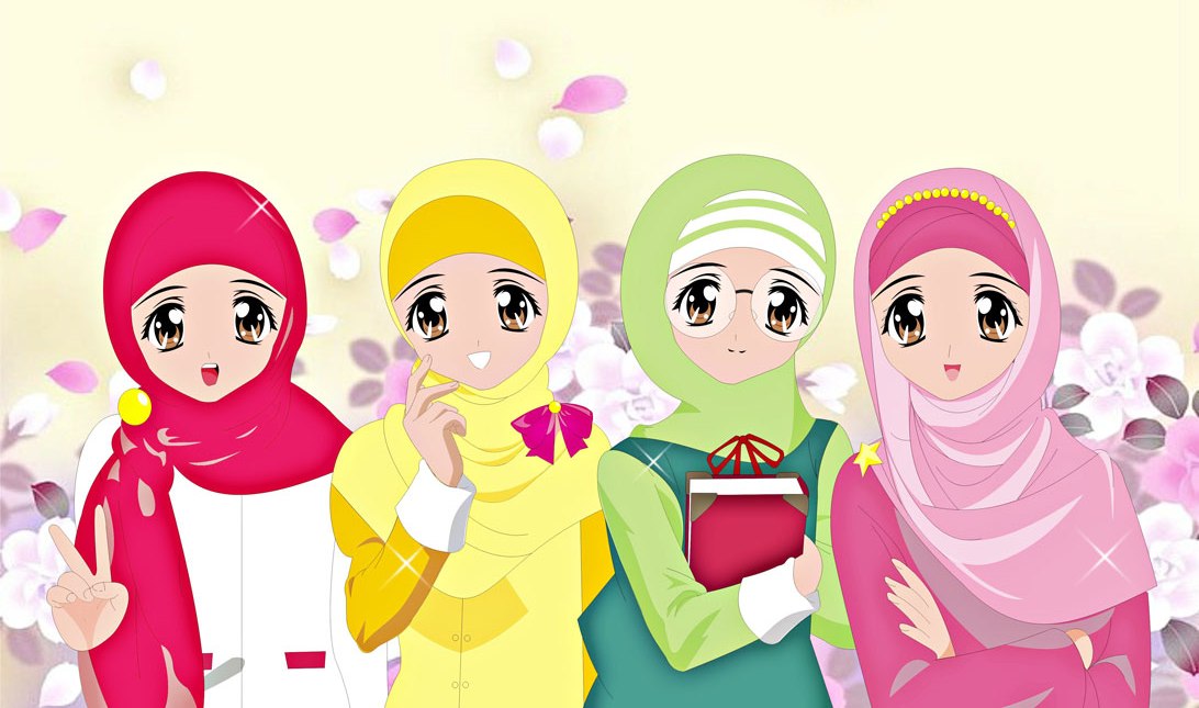  Wallpaper  Gambar  Kartun  Muslimah  Keren Terbaru  Deloiz 