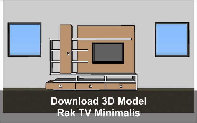 download 3d rak tv minimalis