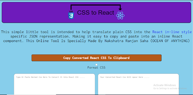 CssToReact: Convert Plain CSS Into React CSS