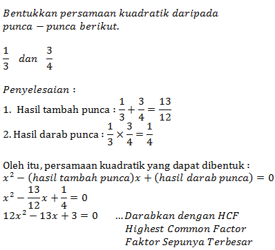 Contoh Soalan Persamaan Kuadratik Dan Jawapan - Viral Blog p