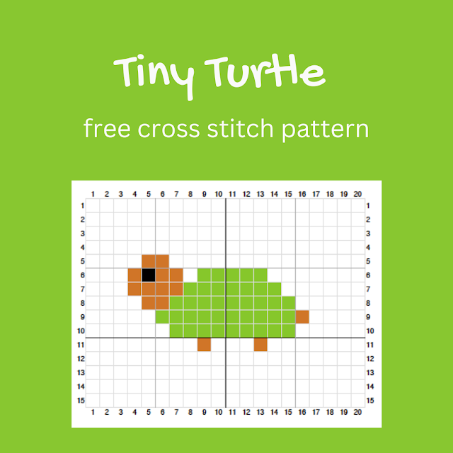 Tiny Turtle - free cross stitch pattern