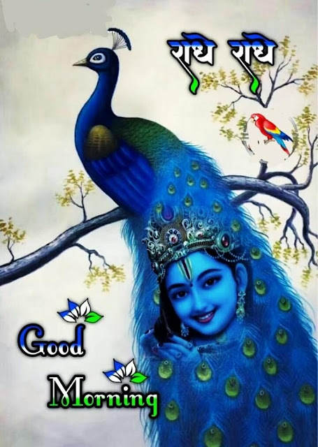 Krishna With Peacock Good Morning Images HD