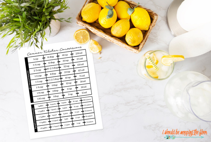 Free Printable Kitchen Conversion Chart