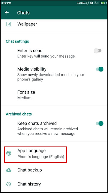 change language of WhatsApp
