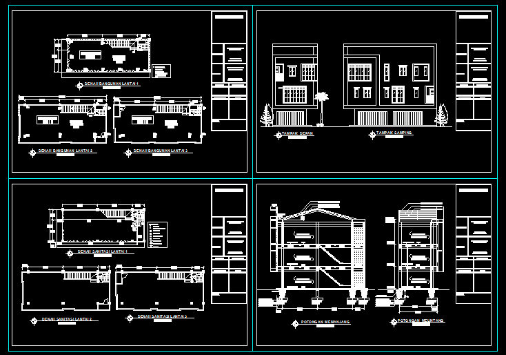 Download Denah  Rumah 2 Lantai Lengkap Dwg Guru