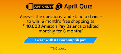 Amazon April Quiz – Answer & Win 6 Month Free Shopping