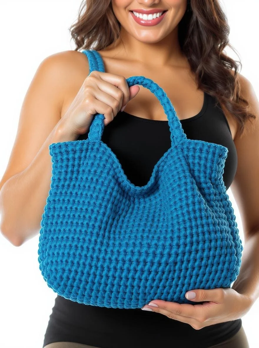 Borsa Elegante Blu - Vista Posteriore