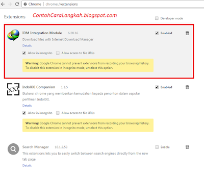 cara memunculkan tombol IDM di YouTube Google Chrome