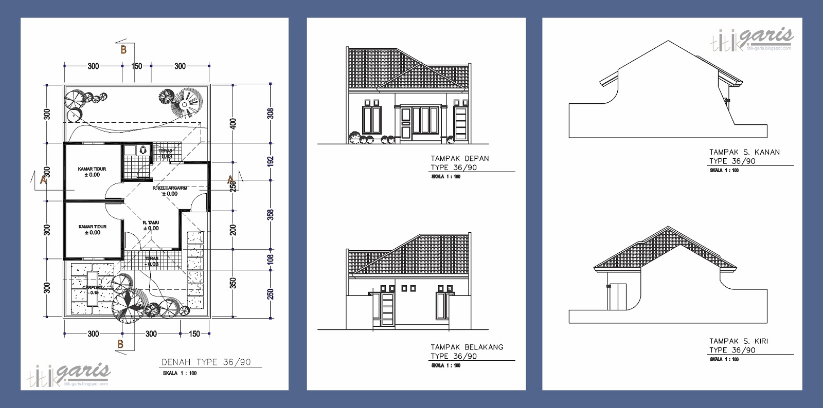 Denah Rumah Type 36 90 Arsihome