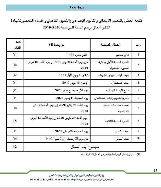 مقرر وزارة التربية الوطنية