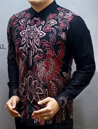 10 Model  Baju Batik  Pria Lengan Panjang Kombinasi  Kain 