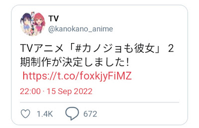 Tanggal Rilis Anime Kanojo mo Kanojo Season 2