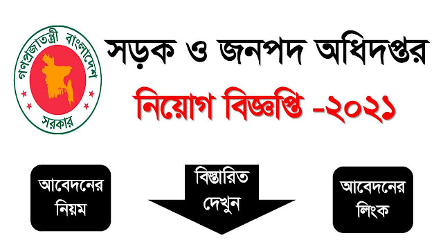 সড়ক ও জনপদ অধিদপ্তর, নিয়োগ বিজ্ঞপ্তি - ২০২১, http://rhd.teletalk.com.bd/