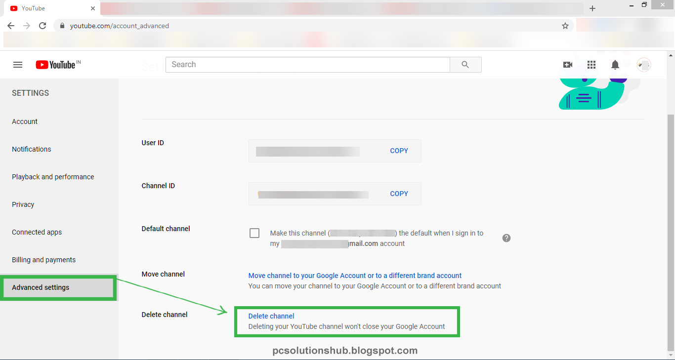 Delete your Brand Channel on YouTube