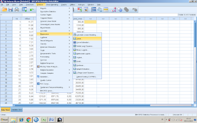 Masuk ke Menu Regresi Linear