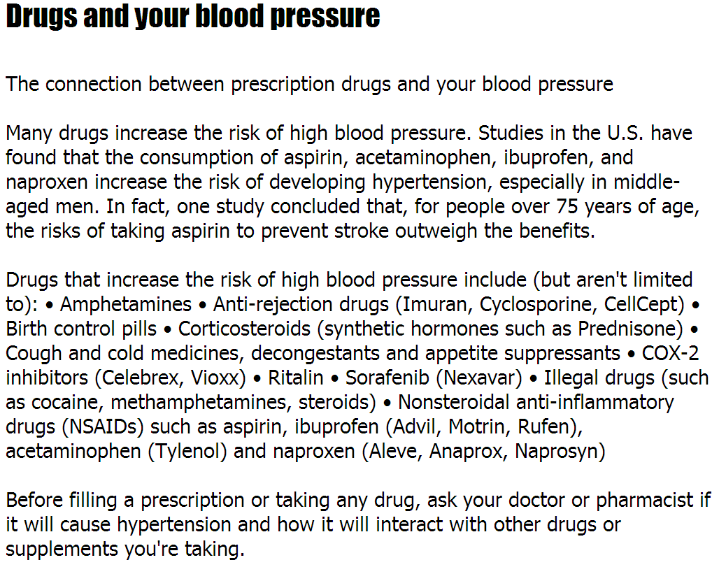 High Blood Pressure Advil – Drugs And Your Blood Pressure ...