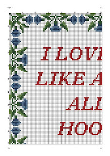 I love you funny cross stitch design - JPCrochet