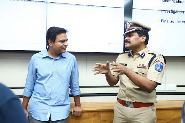 CP Stephen Ravindra seen interacing with KT Rama Rao at newly inaugurated TSPCC