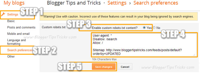 Blogger Custom Robots.txt