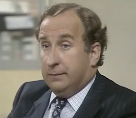 Christopher Benjamin, British actor, in the ITV series 'It Takes A Worried Man' 