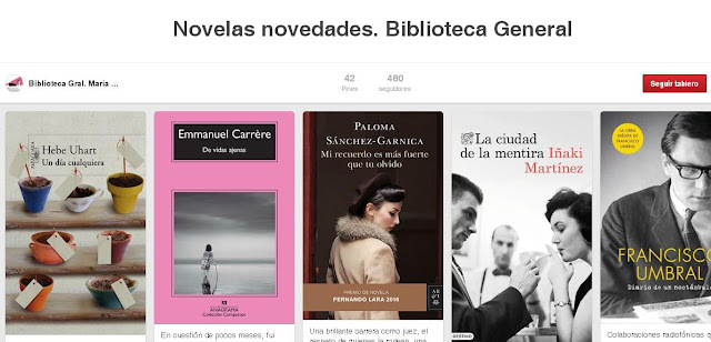 Novelas novedades, en Biblioteca General María Moliner.