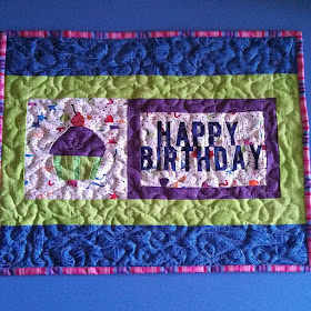 Paper pieced cupcake birthday mini quilt