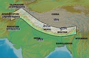 हिमालय पर्वत का नक्शा