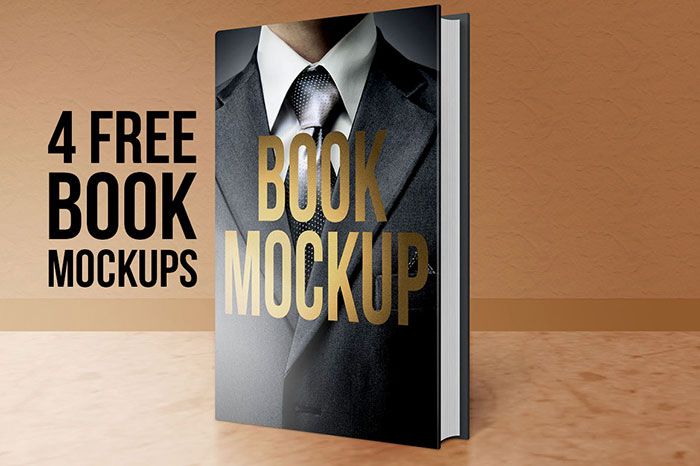 4 Free Book Mock-ups PSD