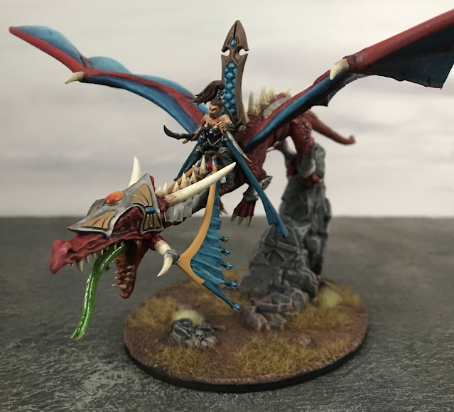 Age of Sigmar Sorceress on Black Dragon