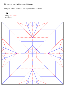 Origami CP, Fiore a rombi - Diamond flower, by Francesco Guarnieri