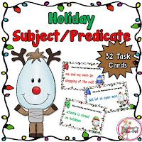 holiday subject and predicate task cards