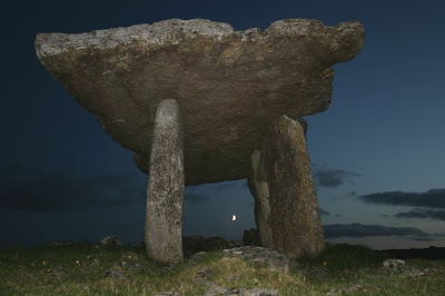 Poulnabrone Dolmen in county Clare on an autumns night