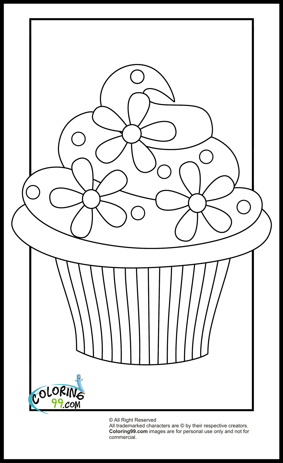  Cupcake Coloring Pages For Kids 8