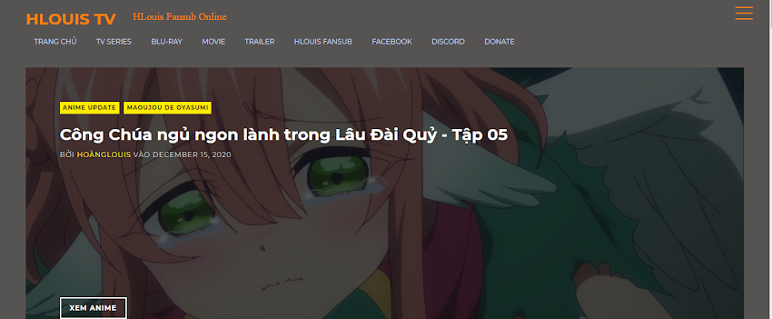 Thông báo ra mắt trang xem Anime Online của nhóm mang tên HLouis TV