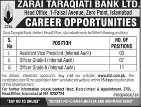 ZTBL Jobs March 2019 | Zarai Taraqiati Bank Limited 