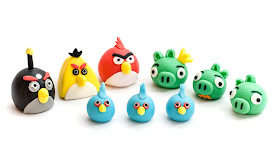 Angry birds fondant figurines 6 birds and 3 pigs