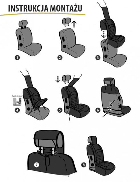 Instrukcja montażu nakładki na fotel samochodowy