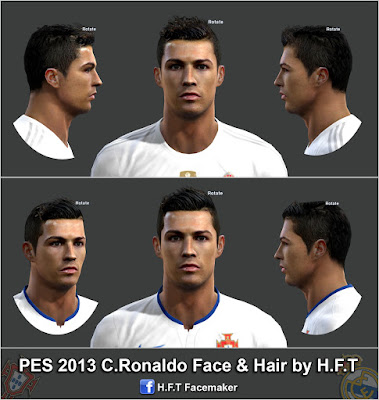 PES 2013 C.Ronaldo new face & hair by H.F.T